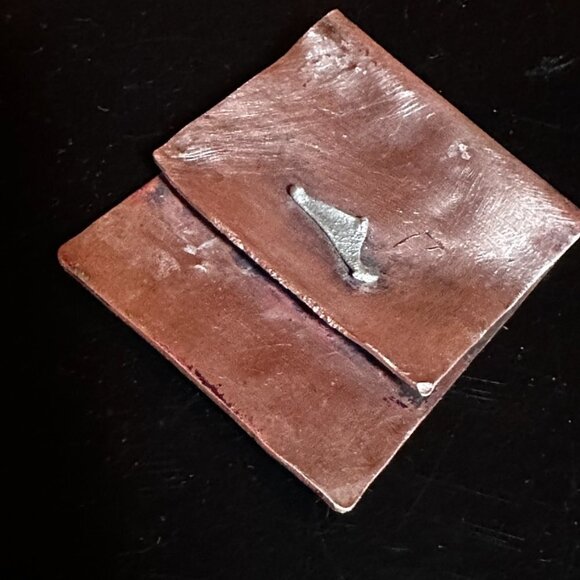 Rustic Money Clip Copper Sterling Silver 925 Gift Brutalist Southwestern Man - Picture 6 of 8